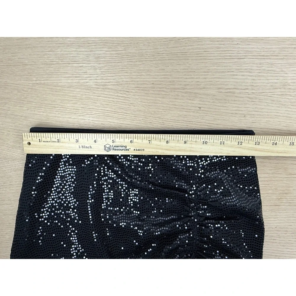 H&M Black Sequin Mini Skirt NWT Ruched Party Cocktail Night Out‎ Small S